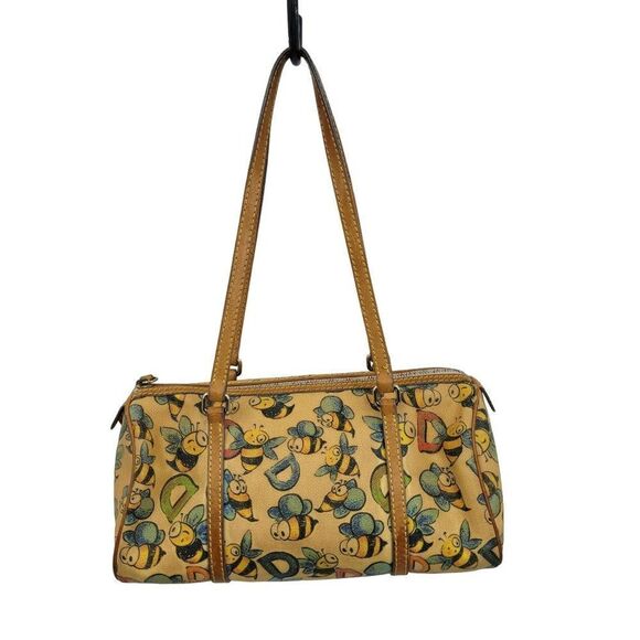 Vintage Dooney & Bourke Shoulder Bag Novelty Spelling Bumble Bee Whimsical - Picture 1 of 16